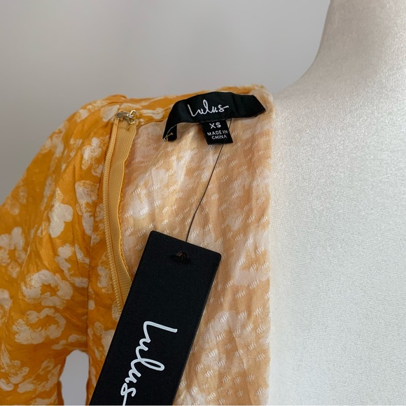 Garden Explorer Mustard Yellow Floral Print Mini Dress - Picture 4 of 6